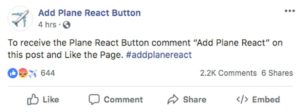 plane react post scam