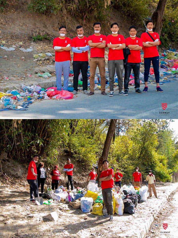 trash tag challenge in Nepal
