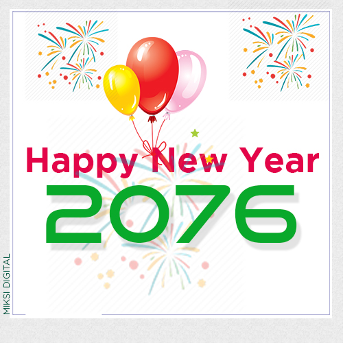 Happy New Year 2076 Card