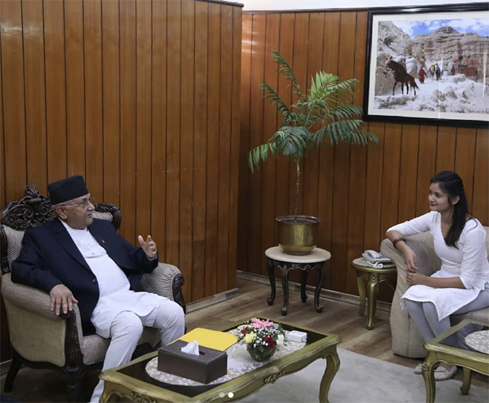 Bandana Nepal with KP OLi