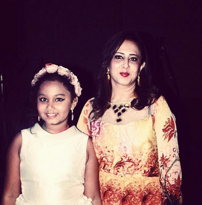 Nikita Poudel with daughter