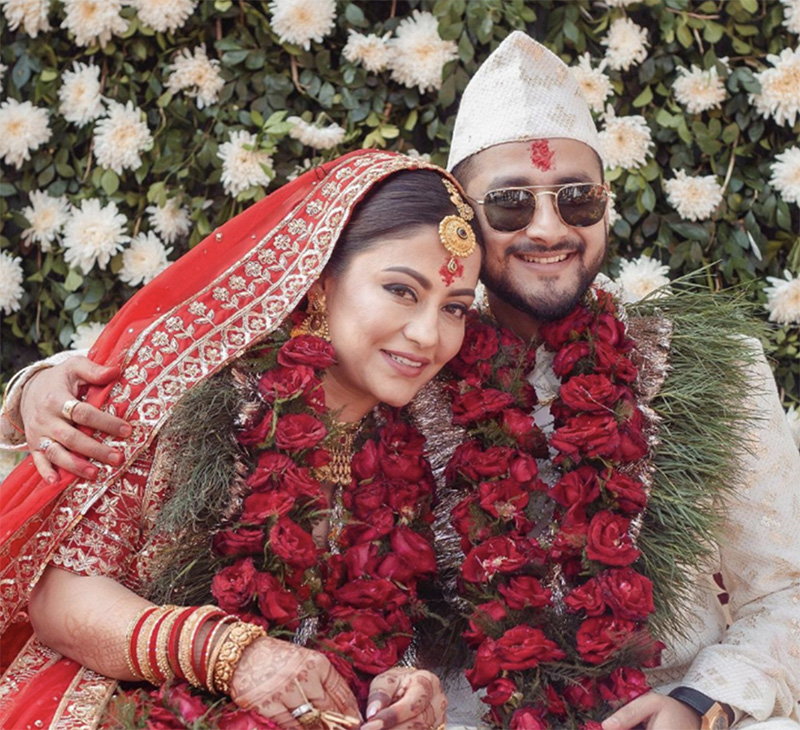 SHweta Khadka with husband