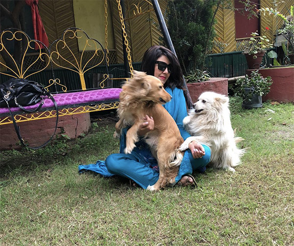 Karishma Manandhar with her pet