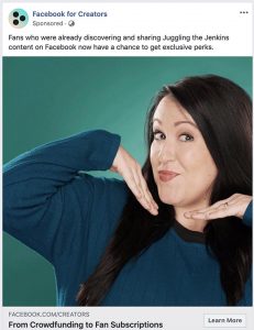 Facebook advertisement