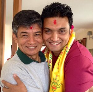 Madan Krishna with his son Yaman Shrestha