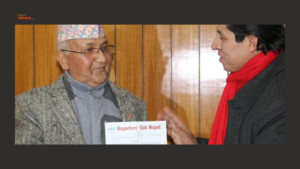 Rishi Dhamala with former Prime minister